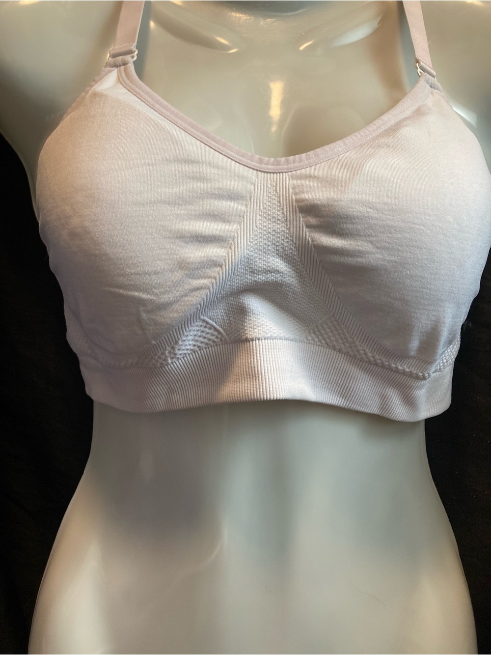 Athletic Works Dri-More Tech White Racerback Sports Bra Medium